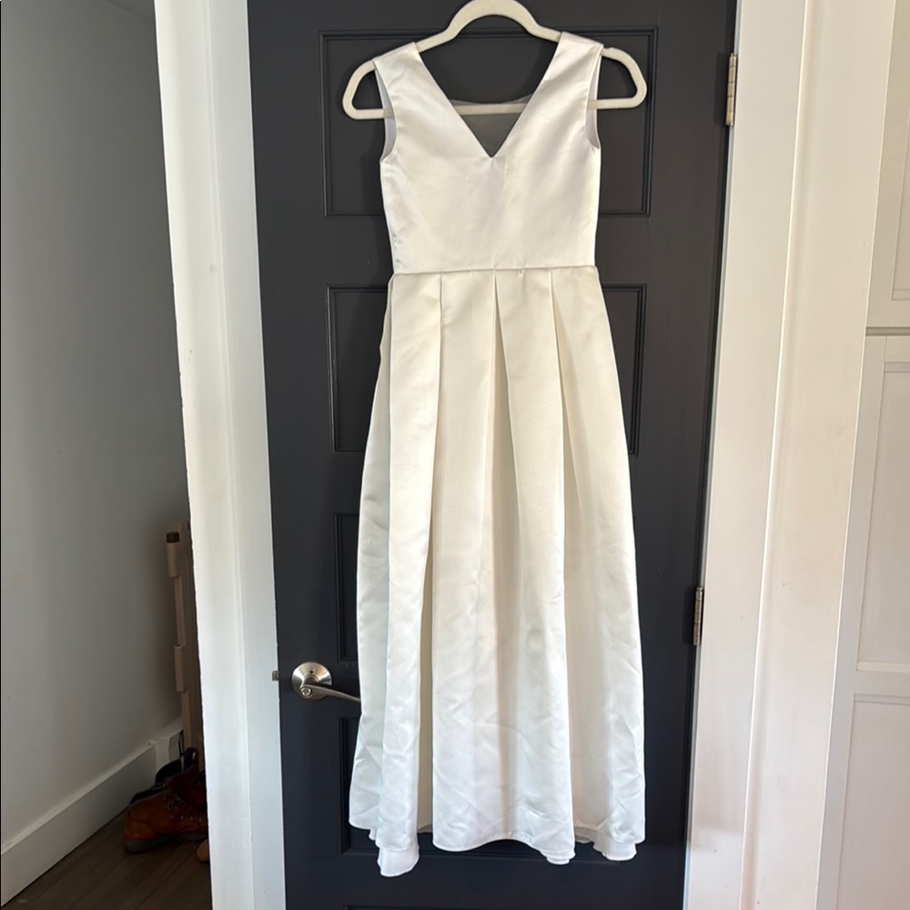 Satin Flower Girl Dress, Communion Dress (Size 10)
